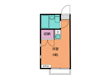 美しの森ハウスB(ワンルーム/2階)の間取り写真