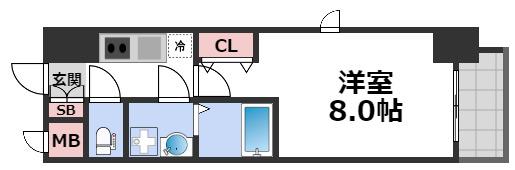 S-RESIDENCE緑橋SERIO(1K/5階)の間取り写真