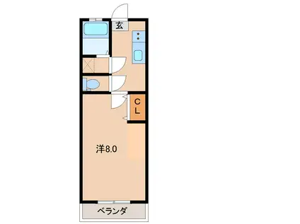 エスポワールII(1K/1階)の間取り写真
