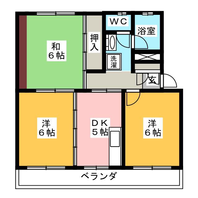 サクセスコート(3DK/2階)の間取り写真