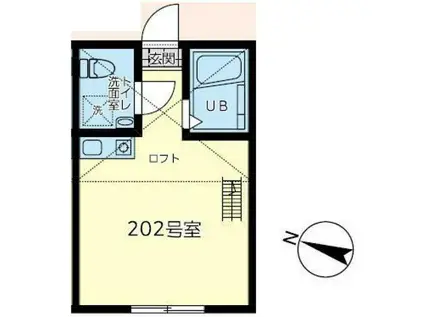 ユナイト東逗子ラグーン(ワンルーム/2階)の間取り写真