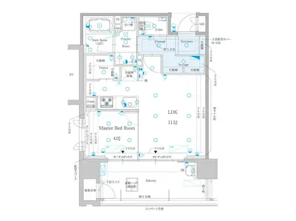 REVE石垣島真栄里(1LDK/9階)の間取り写真