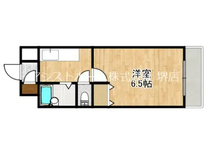 少林寺TKハイツ(1K/2階)の間取り写真