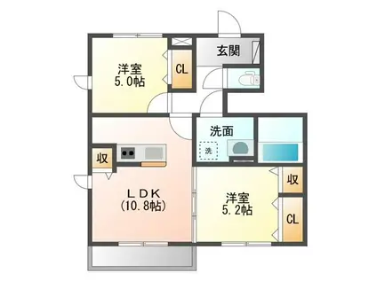 ネットハイツIII(2LDK/1階)の間取り写真