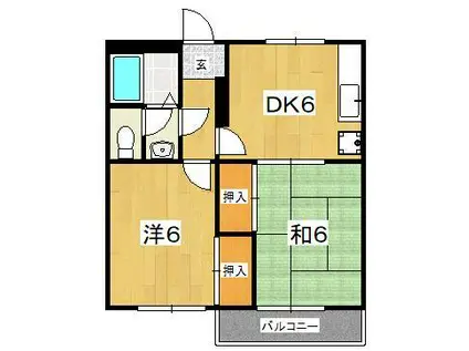 加藤マンション(2DK/2階)の間取り写真