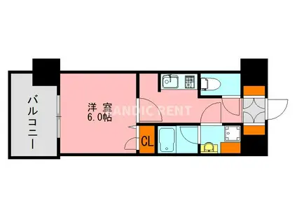 LANDIC PREMIUM O115(1K/7階)の間取り写真