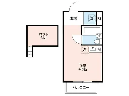 リード欠町(ワンルーム/1階)の間取り写真