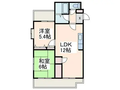 サン・フレア柿の木台(2LDK/1階)の間取り写真