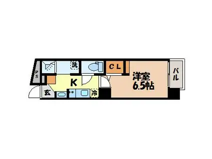 ヒルズ次男坊(1K/5階)の間取り写真