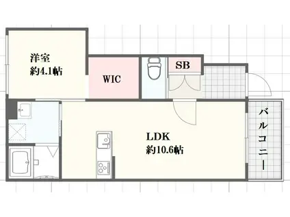 ラヴィエール(1LDK/1階)の間取り写真