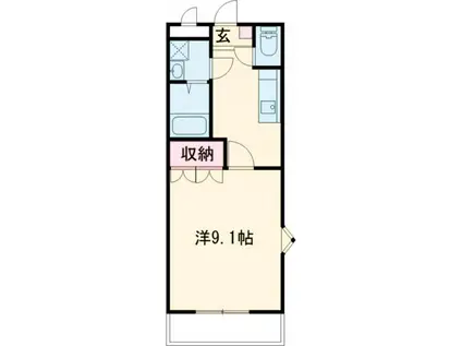 ナチュラリーハイツI(1K/1階)の間取り写真