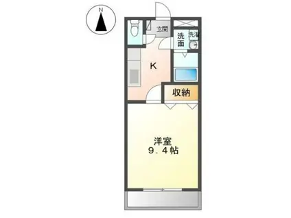 サンコート窪津(1K/2階)の間取り写真