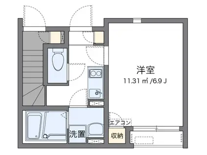 HIRO(1K/1階)の間取り写真