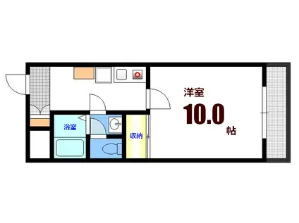ミクリヤビル(1K/3階)の間取り写真