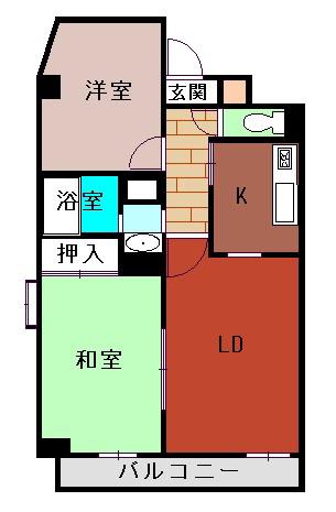 リバーシティ上杉(2LDK/4階)の間取り写真