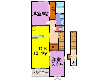 ファイン コルソII・III(2LDK/2階)の間取り写真