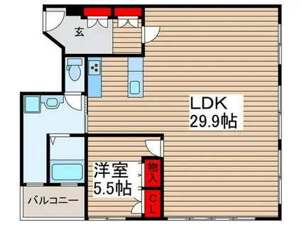 アヴェニール戸田(1LDK/8階)の間取り写真