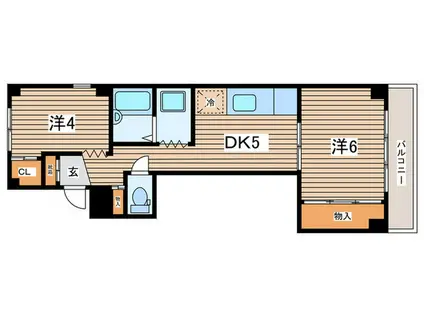 コーポ西綱島(2DK/2階)の間取り写真