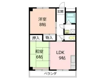 藤本コーポ(2DK/1階)の間取り写真