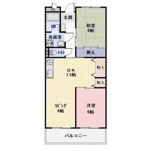 エクセル島崎(2LDK/3階)の間取り写真