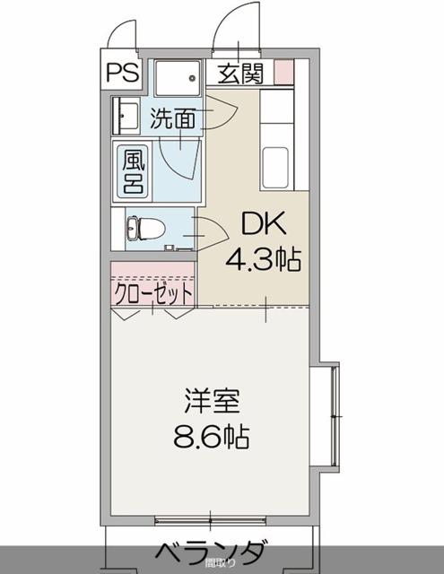 グレイス森井(1DK/1階)の間取り写真