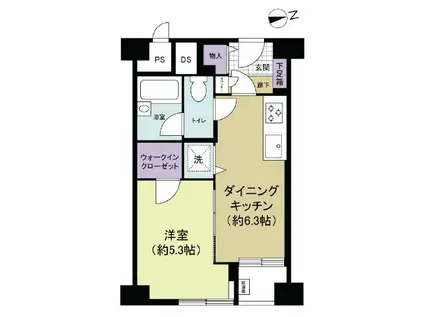 高輪グランドハイツ(1LDK/8階)の間取り写真