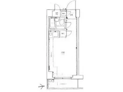 パレドール八王子(ワンルーム/6階)の間取り写真