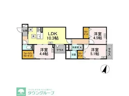 セレスティア西瑞江(3LDK/1階)の間取り写真