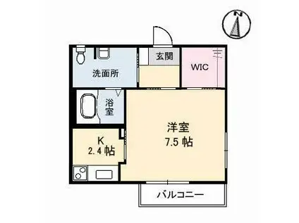 サニーハイツタマキII(1K/1階)の間取り写真