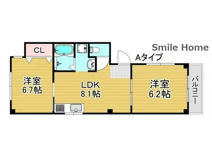 コーエンプレイス(2LDK/1階)の間取り写真