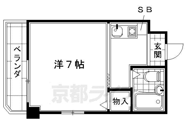 スイトピー桃山(1K/3階)の間取り写真