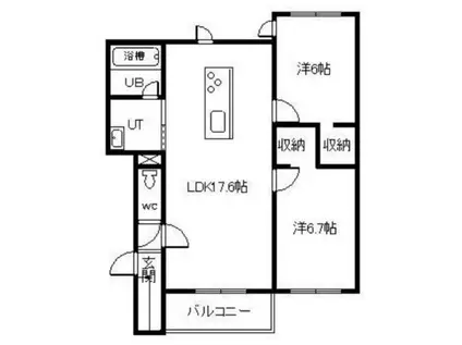 ネージュ・レジェール(2LDK/3階)の間取り写真