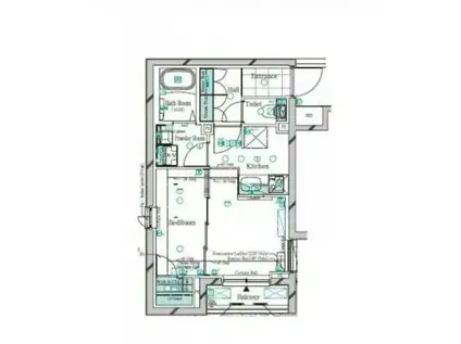 ガリシア千鳥町II(1DK/4階)の間取り写真