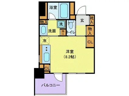 CITY SPIRE芝公園(ワンルーム/10階)の間取り写真