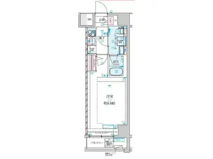 ジェノヴィア大師橋(1K/2階)の間取り写真