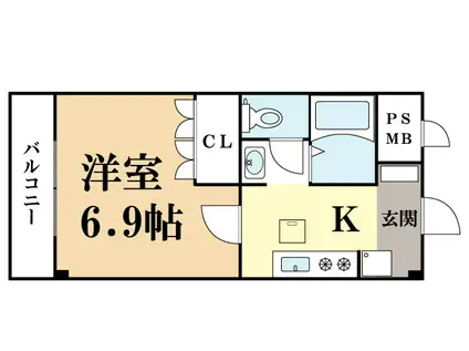 アプリコットジャム(1K/1階)の間取り写真