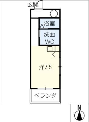 MKタウン 安永(ワンルーム/2階)の間取り写真