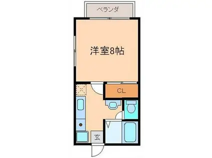 シガハイツ X(1DK/1階)の間取り写真