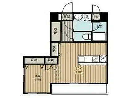 K‐フィネッサ(1LDK/4階)の間取り写真