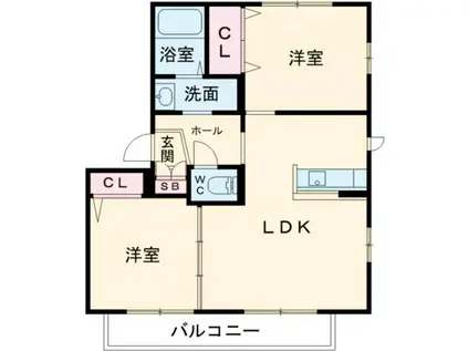 アメイジンググレイス (2LDK/2階)の間取り写真