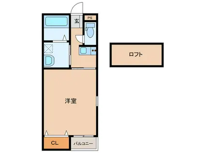 CSK汐見(1K/2階)の間取り写真