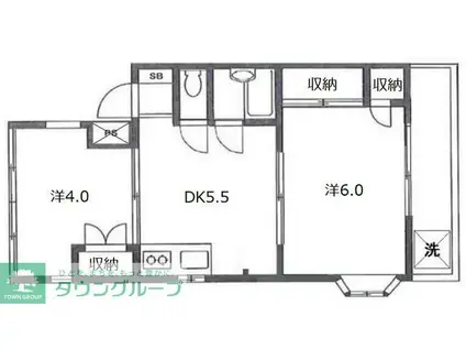 ヴィラヨシダ東川口(2DK/3階)の間取り写真