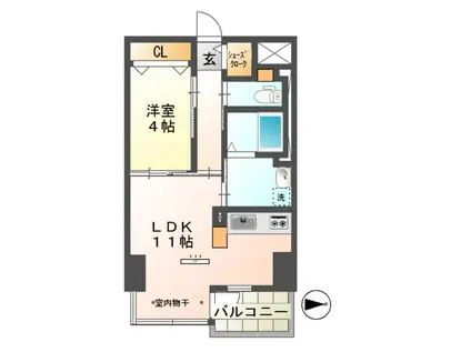 CONFORTO紺屋町(1LDK/8階)の間取り写真