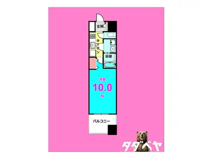 ヴィルクレア桜山(1K/4階)の間取り写真