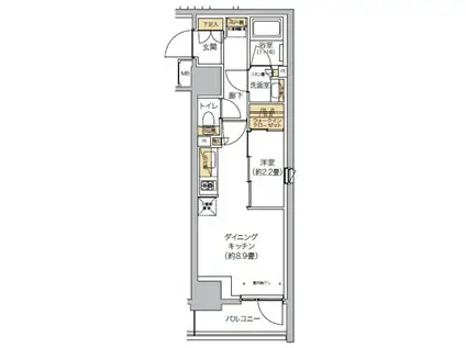 リビオメゾン西麻布(1LDK/8階)の間取り写真
