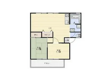 ライゼックス藤ヶ丘C(2LDK/2階)の間取り写真