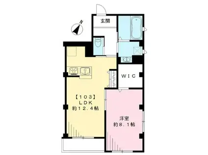 セント・モリス(1LDK/1階)の間取り写真