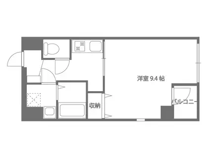 新町レトロアパート(1K/5階)の間取り写真