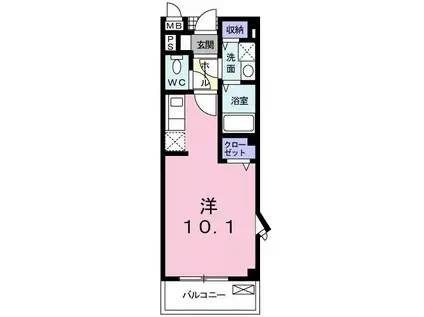 アヴェニューかりがね(ワンルーム/2階)の間取り写真