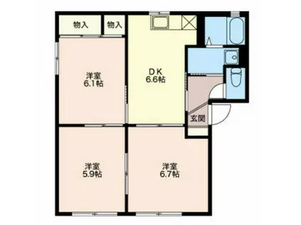 エスポワール21(3DK/1階)の間取り写真